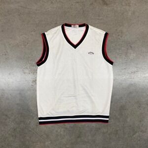 Calaway golf white knitted v neck sweater